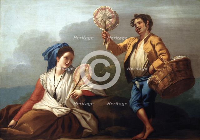 The fan seller', oil on canvas.