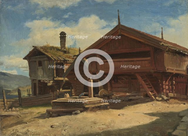 The Farm Gulsvik in Hallingdal, 1848. Creator: Adolph Tidemand.
