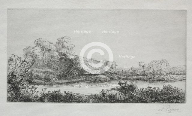 The Farm on the River (La Ferme Sur La Rivière: Effet Du Soir). Creator: Alphonse Legros (French, 1837-1911).