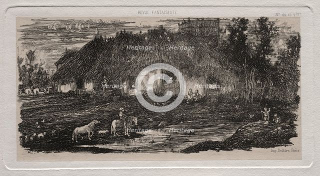 The Farm-Yard, 1861. Creator: Rodolphe Bresdin (French, 1822-1885); Auguste Delâtre.