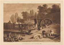 The Farm-yard with the Cock, published 1809. Creator: JMW Turner