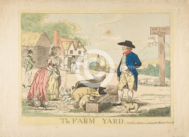 The Farm Yard, April 29, 1786. Creator: Attributed to Henry Kingsbury (British, active ca. 1775-98).