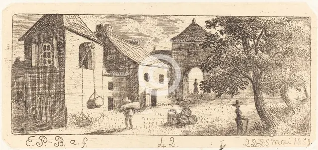 The Farmyard, 1859. Creator: Emmanuel Phélippes-Beaulieu.