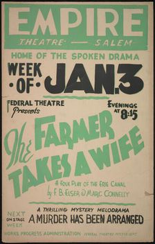 The Farmer Takes a Wife, Salem, MA, 1938. Creator: Unknown