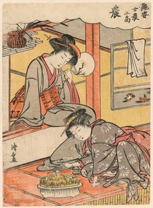 The Farmer (No) from the series Beauties Illustrating the Four Social Classes (Adesugata..., c.1779. Creator: Torii Kiyonaga
