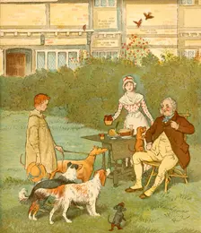 The Farmer's Boy with his master's dogs, c1881. Creator: Randolph Caldecott