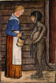 The Farmer's Wife and Poor Devil, 1899. Creator: Hugo Simberg
