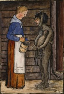 The Farmer's Wife and Poor Devil, 1899. Creator: Hugo Simberg
