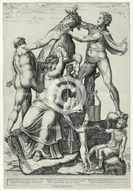 The Farnese Bull with Dirce, Zethus and Amphion, 1581. Creator: Diana Mantuana.