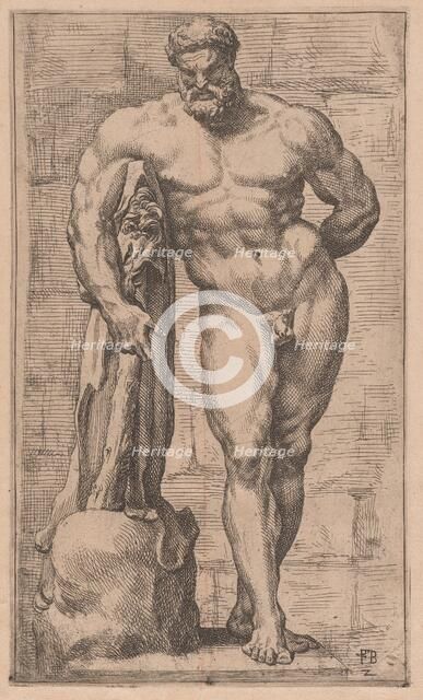 The Farnese Hercules, front view [plate 2], 1638. Creator: François Perrier.