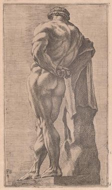 The Farnese Hercules, seen from behind [plate 4], 1638. Creator: François Perrier