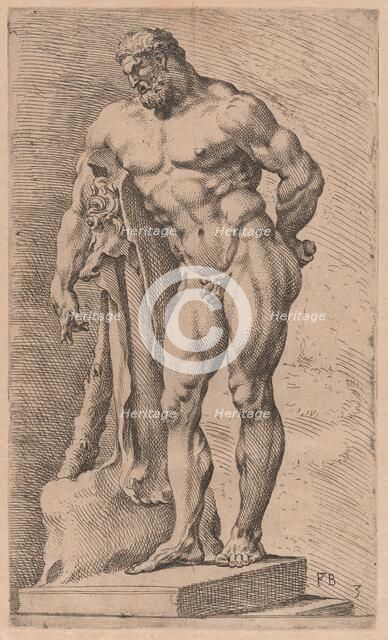 The Farnese Hercules, three-quarter view turned to left [plate 3], 1638. Creator: François Perrier.