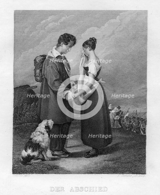 'The farewell', c1833. Creator: Edouard Schuler.