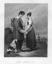 The farewell c1833. Creator: Edouard Schuler