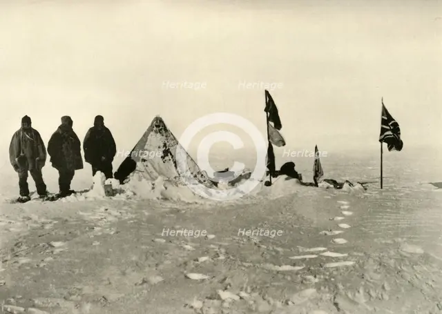 'The Farthest South Camp After Sixty Hours' Blizzard', February 1909. Artist: Unknown.