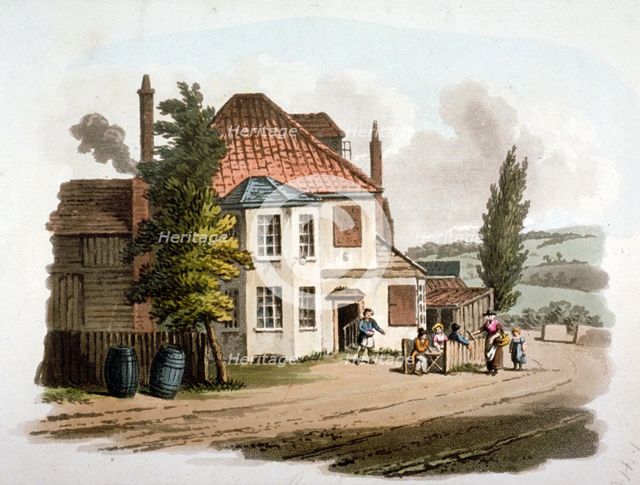 The Farthing Pie House Inn on St Marylebone New Road, London, c1810. Artist: William Pickett