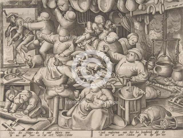 The Fat Kitchen, 1563. Creator: Pieter van der Heyden.