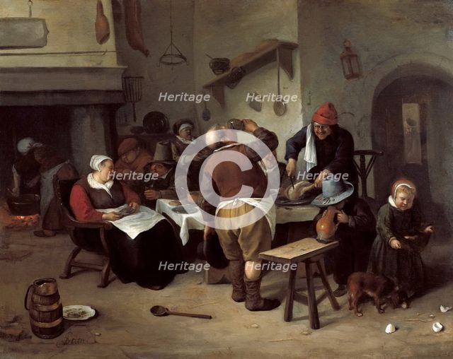 The Fat Kitchen. Artist: Steen, Jan Havicksz (1626-1679)