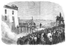 The Fatal Accident at New Hartley Colliery: removal of the coffins containing the bodies, 1862. Creator: Unknown