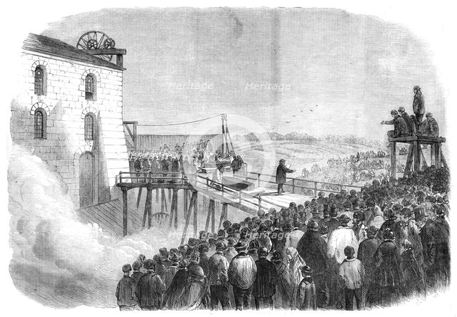 The Fatal Accident at New Hartley Colliery: removal of the coffins containing the bodies, 1862. Creator: Unknown.