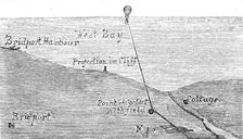 The Fatal Disaster with a Balloon: plan showing the course of the balloon, 1881. Creator: Unknown