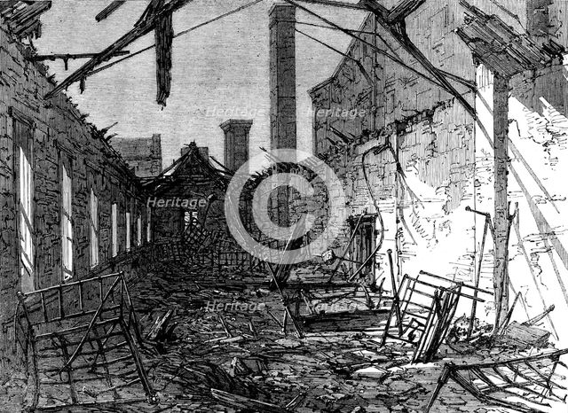 The fatal fire at the Liverpool Workhouse, Brownlow-Hill: ruins of the children's dormitory, 1862. Creator: Unknown.