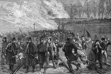 The Fatal Railway Accident at Canonbury: bringing the wounded out of the tunnel, 1881. Creator: Unknown