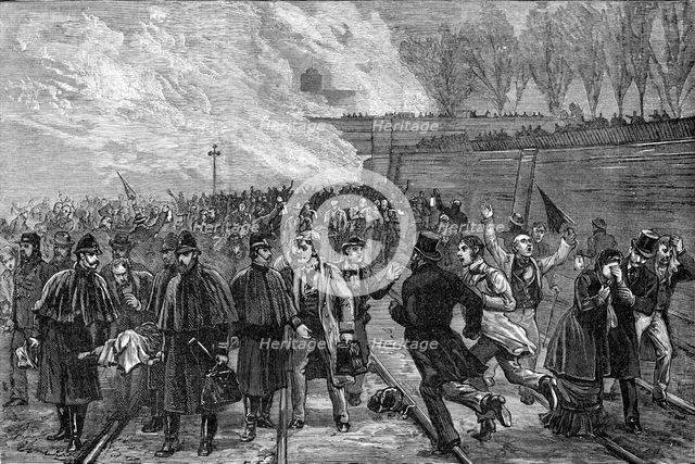 The Fatal Railway Accident at Canonbury: bringing the wounded out of the tunnel, 1881. Creator: Unknown.