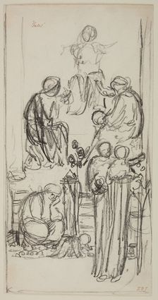 The Fates - composition sketch, 1865. Creator: Sir Edward Coley Burne-Jones