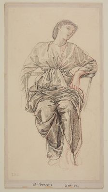 The Fates - drapery study, 1865-66. Creator: Sir Edward Coley Burne-Jones