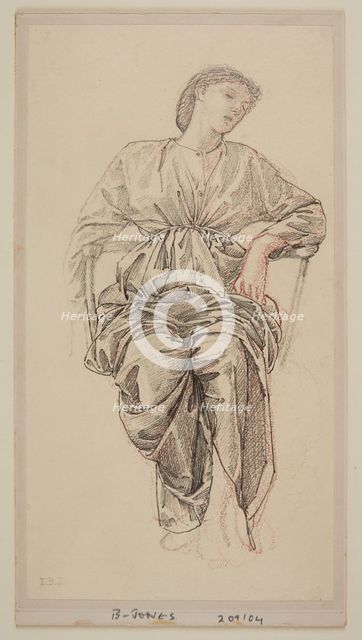 The Fates - drapery study, 1865-66. Creator: Sir Edward Coley Burne-Jones.