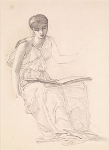 The Fates - study of drapery for figure of Clotho, 1865. Creator: Sir Edward Coley Burne-Jones