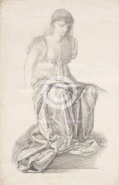 The Fates - study for the figure of Clotho, 1865. Creator: Sir Edward Coley Burne-Jones.