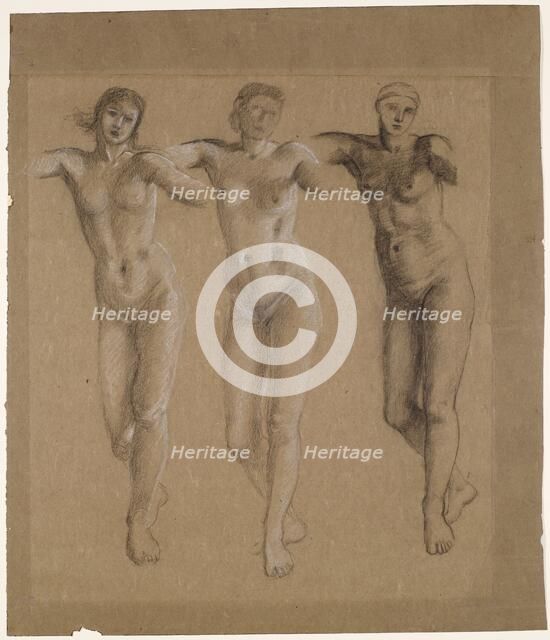 The Fates - Three Studies for one of the Lovers / or Cupid and Psyche, 1865. Creator: Sir Edward Coley Burne-Jones.
