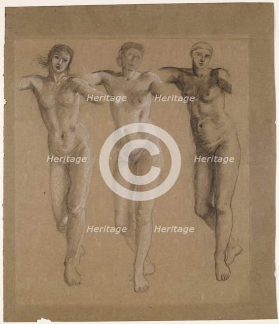The Fates - Three Studies for one of the Lovers / or Cupid and Psyche, 1865. Creator: Sir Edward Coley Burne-Jones.