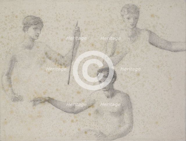 The Fates - three studies of the Female Lover, 1865. Creator: Sir Edward Coley Burne-Jones.