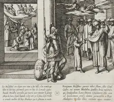 The Fates Weave the Life Thread of Mudarra, Son of Gonzalo Gustos. He is Dubbed a Knight..., 1612. Creator: Antonio Tempesta