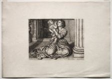 The Father's Leave-Taking, 1879. Creator: William Holman Hunt (British, 1827-1910); H. Blair Ansdell for The Portfolio of Etching Club, 1879, Plate 12