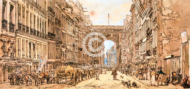 'The Faubourg and the Porte Saint-Denis', 1801. Artist: Thomas Girtin