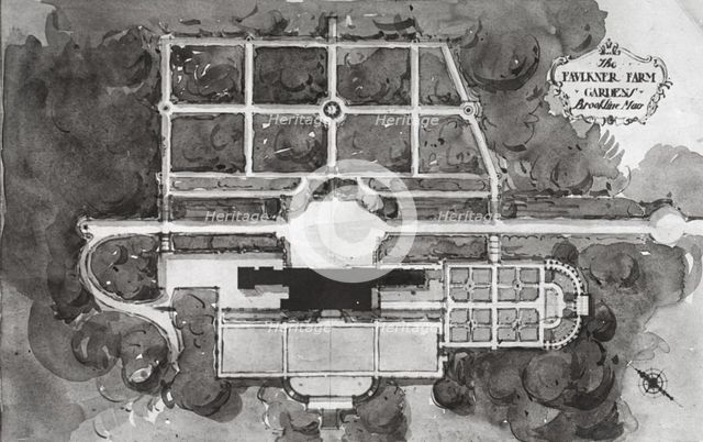"The Faulkner Farm Gardens, Brookline, Massachusetts", between 1915 and 1925. Creator: Frances Benjamin Johnston.