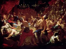 The Feast of Belshazzar 17th or early 18th century. Artist: Pietro Dandini