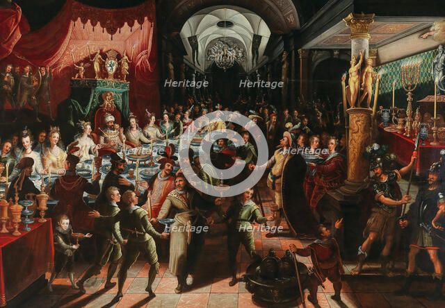 The Feast of Belshazzar. Creator: Strobel, Bartholomäus, the Younger (1591-after 1648).