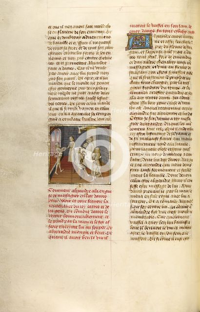 The Feast of Darius in Honor of Alexander the Great; Miroir Historial, about 1475. Creator: Unknown.