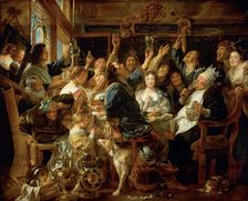 The Feast of the Bean King, ca 1640-1645. Artist: Jordaens, Jacob (1593-1678)