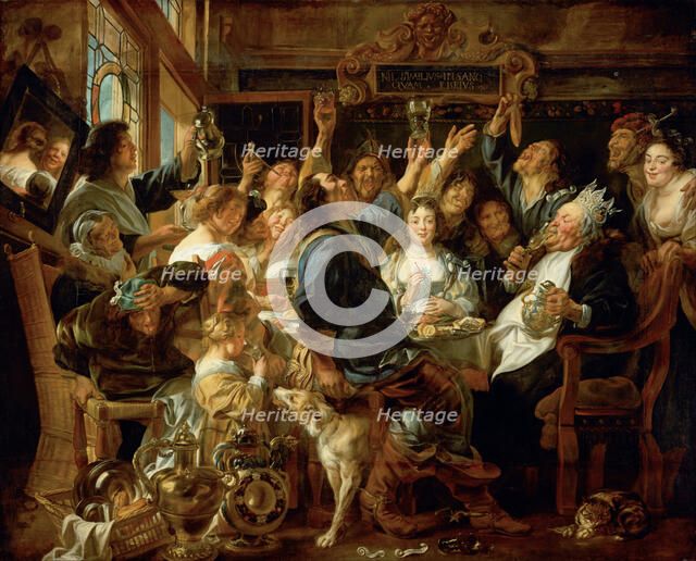 The Feast of the Bean King, ca 1640-1645. Artist: Jordaens, Jacob (1593-1678)
