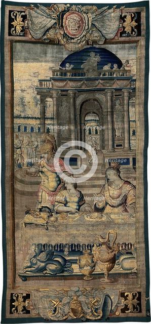 The Feast [central part], from The Story of Artemisia, France, 1607/30. Creator: Unknown.