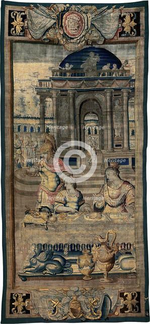 The Feast [central part], from The Story of Artemisia, France, 1607/30. Creator: Unknown.