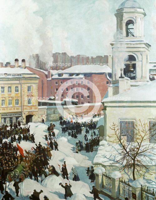 The February 27, 1917, 1917. Artist: Kustodiev, Boris Michaylovich (1878-1927)