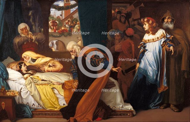 The feigned death of Juliet, 1856-1858. Artist: Leighton, Frederic, 1st Baron Leighton (1830-1896)