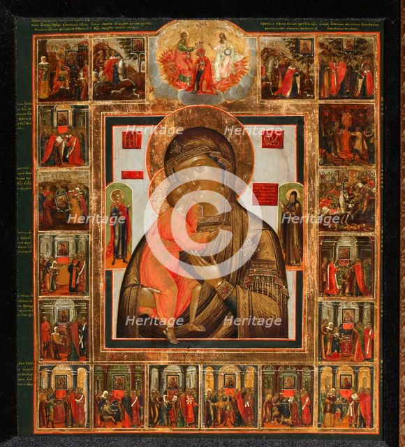 The Feodorovskaya Mother of God with the Wonders, Mid of the 19th cen.. Artist: Russian icon  